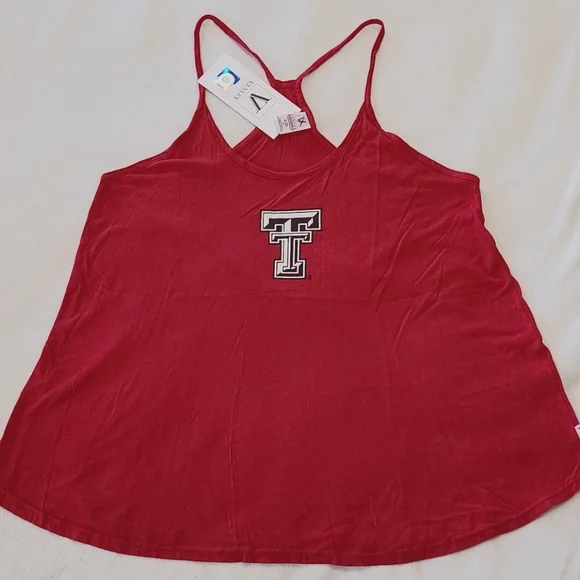 NEW Texas Tech Racerback Tank Top Spaghetti Strap Soft Graphic Logo women's Medm - Picture 4 of 9